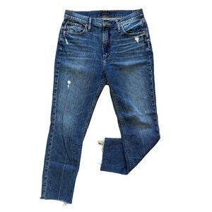 SILVER JEANS Frisco Skinny Super High Rise Ankle Jeans Size 29 Distressed